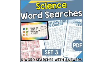 Science Word Searches - Set 3 (PDF)