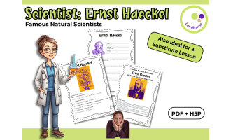 Scientist Ernst Haeckel Fact Sheet, Quiz + Exercises | PDF + H5P