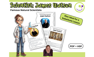 Scientist James Watson – Fact Sheet, Quiz & Interactive PDF incl. H5P