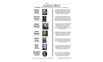 Scientist Matching Worksheet