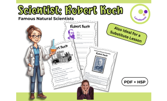 Scientist Robert Koch Fact Sheet, Quiz + Exercises | PDF + H5P