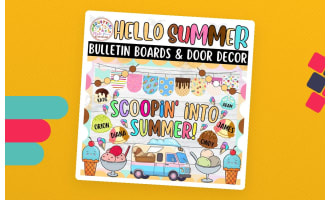 Scoopin' into summer!: Ice Cream Bulletin boards And door Decor kit