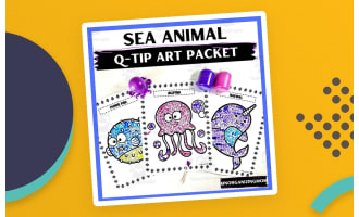 Sea Animal Q-Tip Art Packet