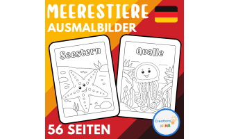 Sea Animals Coloring Pages in German