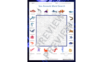 Sea Animals Word Search Puzzle – Fish Names Word Game