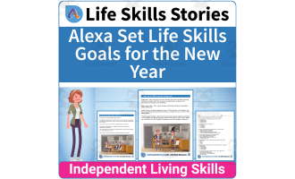 Seasonal Life Skills Worksheet - Alexa Set New Year's Goals
