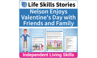 Seasonal Life Skills Worksheet - Nelson Enjoys Valentine's Day