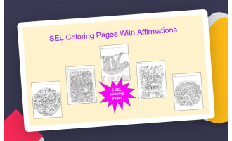 SEL Coloring Pages with Positive Affirmations