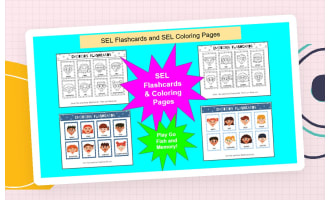 SEL Flashcards for Social Emotional Learning with SEL Coloring Pages
