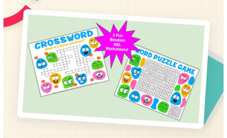 SEL Worksheets-Feelings SEL Word Search and SEL Crossword Puzzles