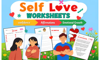 Self Love Worksheets for Kids Confidence, Affirmations & Emotional