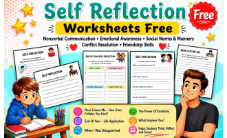 Self Reflection Worksheets | Emotional Awareness, & Growth Activities