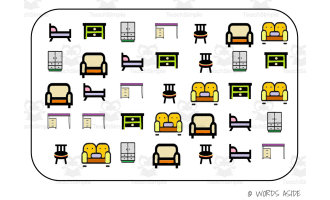 Semantic Themed Activity Boards Set 10: BEDROOM FURNITURE