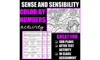 "Sense and Sensibility" Color by Code Worksheet