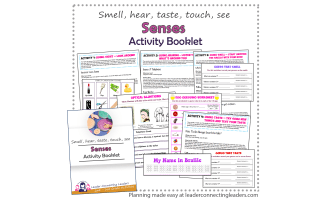 Senses Acitvity Booklet - Smell, Hear, Taste, Touch, See
