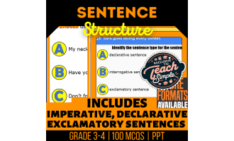 Sentence Structure Practice Questions - Grade 3-4 Grammar (PPT)