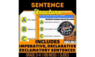 Sentence Structure Practice Questions - Grade 3-4 Grammar (Slides)