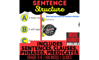 Sentence Structure Practice Questions - Grammar Grade 5-6 (Slides)