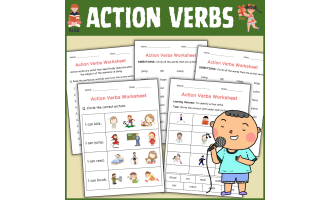Sentences Action Verbs Grammar Worksheets – Circle the Action Verbs