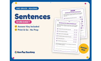 Sentences Worksheet – 2nd Grade Reading Practice + Answer Key