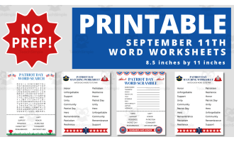 September 11 Printable Word Search Activity