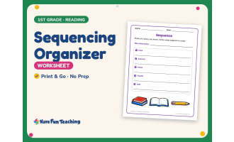 Sequencing Organizer Worksheet – 1st Grade Plot & Story Elements