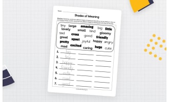 Shades of Meaning Worksheet