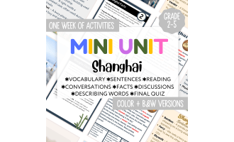 Shanghai Mini Unit - Includes Reading, Vocabulary, Facts, Adjectives