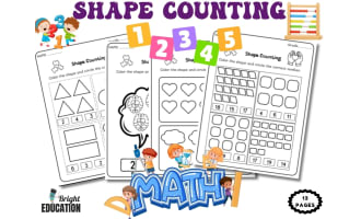 Shape Counting Worksheets | Count, Color & Identify Shapes Math