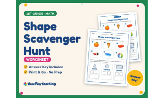 Shape Scavenger Hunt Worksheet – 1st Grade Geometry & Shapes Practice