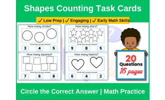 Shapes Counting Task Cards | Early Math Circle Activity