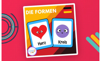 Shapes Flashcards in German.