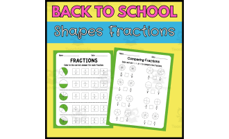 Shapes Fractions: Back to School Math Activity