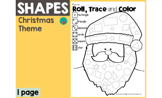Shapes Roll, Trace, & Color