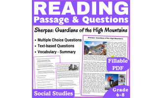 Sherpas in Nepal: Social Studies Reading Passage (Fillable PDF)