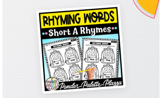 Short A Rhyming Words - Back to School Activities