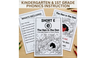 Short E Decodable Passages Phonics Worksheets Kindergarten 1st