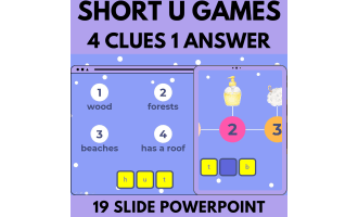 Short U: Letters Phonics Games and Activities - Four Clues One Answer