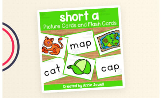 Short Vowel Flash Cards and Picture Cards - short a