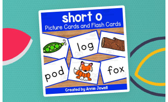 Short Vowel Flash Cards and Picture Cards - Short o