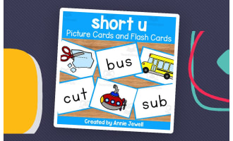Short Vowel Flash Cards and Picture Cards - Short u
