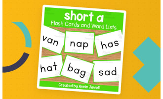 Short Vowel Flash Cards and Word Lists - Short a
