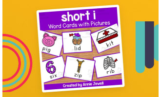 Short Vowel Flash Cards with Pictures - Short i