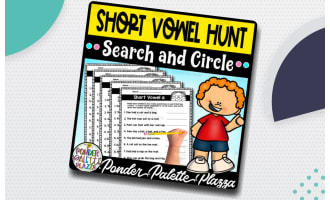 Short Vowel Hunt - Search and Circle ( a,e,i,o,u)