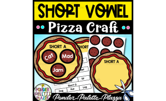 Short Vowel Word Family Craft - CVC Phonics Pizza Activity