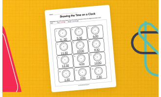 Showing the Time on a Clock Worksheet
