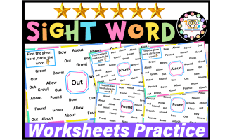 Sight Word Easy Worksheets Find and Circle Kindergarten 1st 2nd Grade