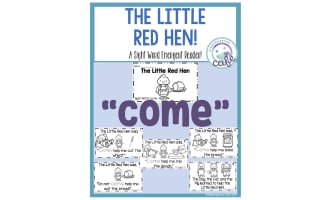 Sight Word Emergent Reader: The Little Red Hen Printable Booklet | "come" sight word