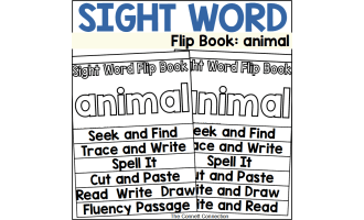Sight Word Flip Book: animal