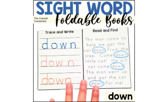 Sight Word Foldable Book: down